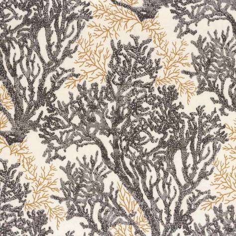 Casamance  Touquet Paris Plage Fabrics Aquamarine Fabric - Carbon / Yellow Gold - 44550337 - Image 1
