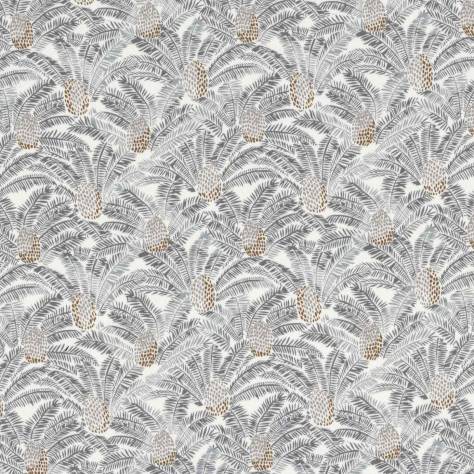 Casamance  Maupiti Fabrics Pigna Fabric - Petal White / Steel - 44680186 - Image 1