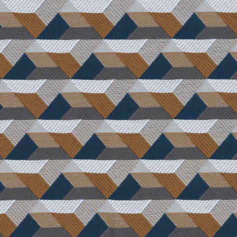 Casamance  Parisian Night Fabrics Ragtime Fabric - Marine / Mordore - 43930510