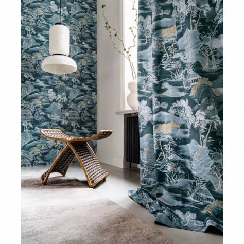 Casamance  Matsu Fabrics Matsu Fabric - Celadon Terre De Sienne - 48150166