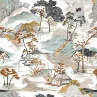 Matsu Fabric - Celadon Terre De Sienne