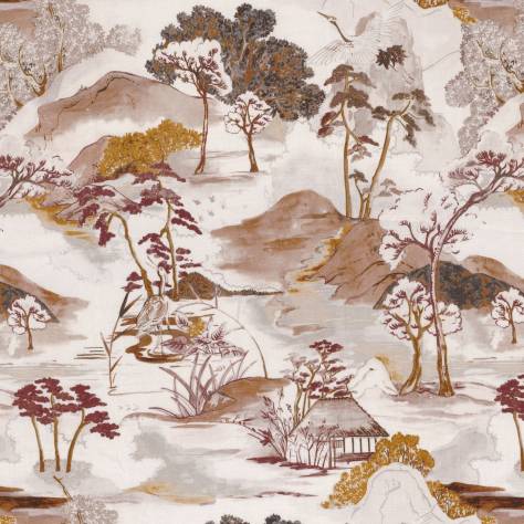 Casamance  Matsu Fabrics Matsu Lin Fabric - Terracotta Ocre - 49660328