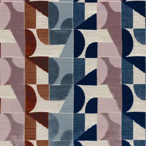 Casamance  Anthologie Fabrics Djinn Fabric - Roux/Marine - 47190579