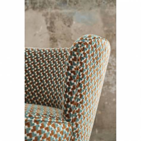 Casamance  Paddington Fabrics Baker Street Fabric - Orange Brulee/Camel - 48520416