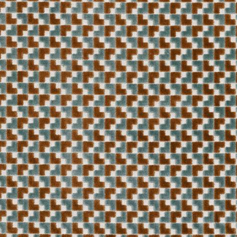 Casamance  Paddington Fabrics Baker Street Fabric - Celadon/Camel - 48520620