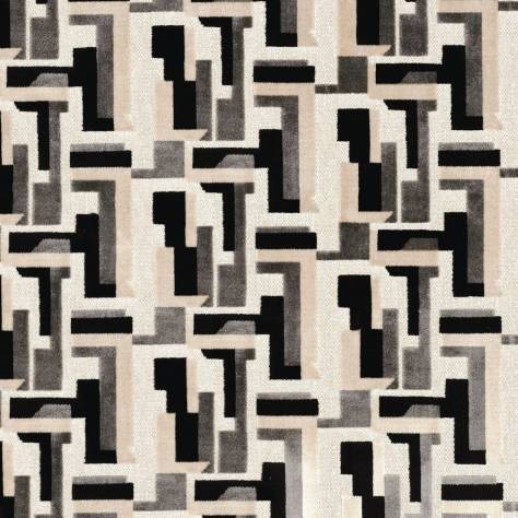 Casamance  Paddington Fabrics Bebop Fabric - Gris/Noir De Lune - 48560100