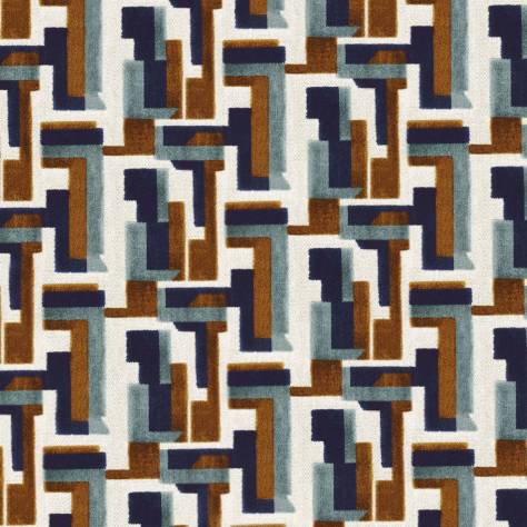 Casamance  Paddington Fabrics Bebop Fabric - Celadon/Marine - 48560324
