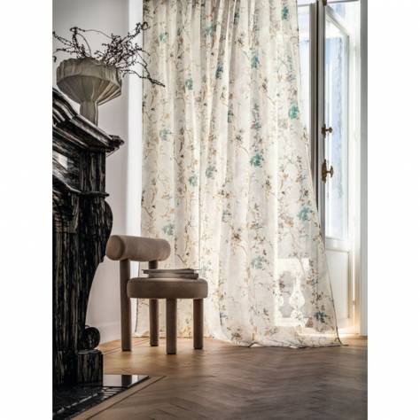 Casamance  Ukiyo Fabrics Cerisiers Fabric - Vert Anglais - 48190386