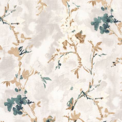 Casamance  Ukiyo Fabrics Cerisiers Fabric - Vert Anglais - 48190386