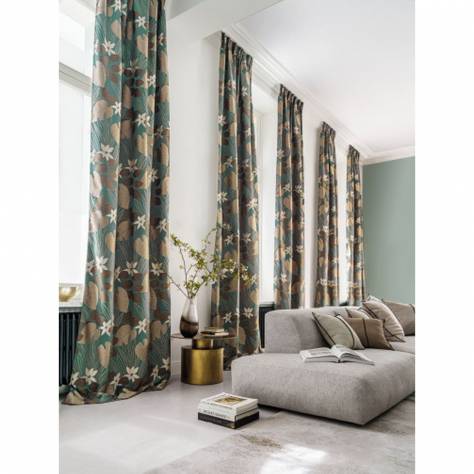 Casamance  Ukiyo Fabrics Nandina Fabric - Vert Pale - 48210484