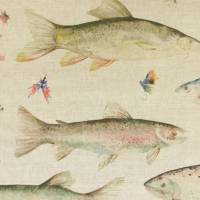 River Fish Large Fabric - Linen