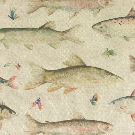 Voyage Maison Country Book 1 Fabrics River Fish Fabric - Linen - RIVERFISHLINEN