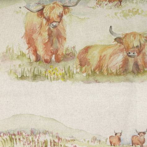 Voyage Maison Country Book 3 Fabrics Highland Cattle Fabric - Linen - HIGHLANDCATTLELINEN