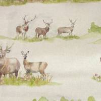 Moorland Stag Fabric - Linen