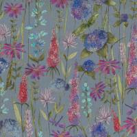 Florabunda Fabric - Bluebell Natural