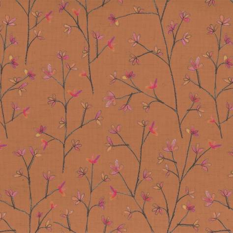 Voyage Maison Florabunda Fabrics Ophelia Fabric - Coral Linen - OPHELIA-5128 - Image 1