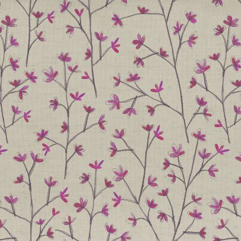 Voyage Maison Florabunda Fabrics Ophelia Fabric - Fuschia Linen - OPHELIA-5166 - Image 1