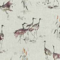 Cranes Fabric - Linen Tourmaline
