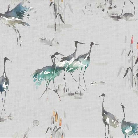 Voyage Maison Kyoto Gardens Fabrics Cranes Fabric - Cobalt - CRANES-COBALT