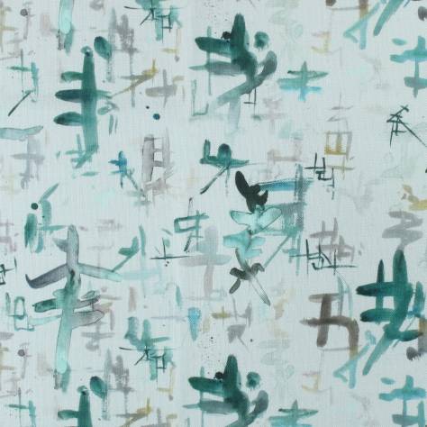Voyage Maison Kyoto Gardens Fabrics Imperial Fabric - Emerald - IMPERIAL-EMERALD