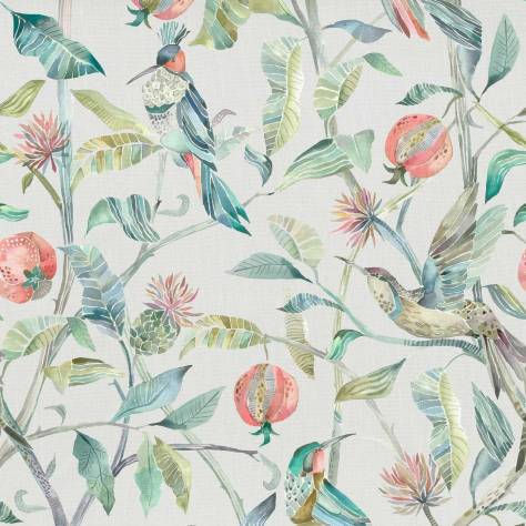 Voyage Maison Tiverton Fabrics Colyford Fabric - Pomegranate Silver - COLYFORD-POMEGRANATE-SILVER