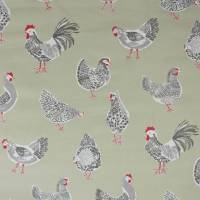 Clarke and Clarke Rooster Fabric - Sage