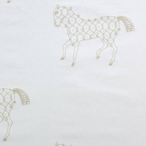 OUTLET SALES All Fabric Categories Gauche Horse Fabric - Ecru - GAU001 - Image 1