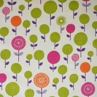Lollipop Flower Fabric - Fuchsia/Orange