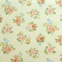 Roses Fabric - Lemon/Peach