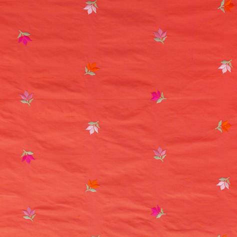 OUTLET SALES All Fabric Categories Casamance Tanta Fabric - Mint/Poppy - TAN001 - Image 1