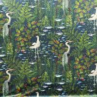 Deluxe Velvet - Tropical Heron Fabric