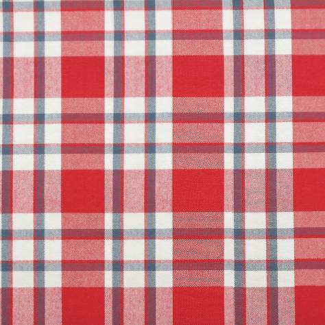 Jane Churchill Linhope Fabrics Talla Check Fabric - Red/Navy - J874F-04