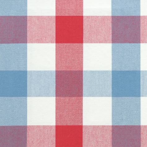 Jane Churchill Linhope Fabrics Kali Check Fabric - Red/Blue - J875F-06