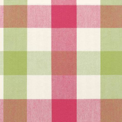Jane Churchill Linhope Fabrics Kali Check Fabric - Pink/Green - J875F-07