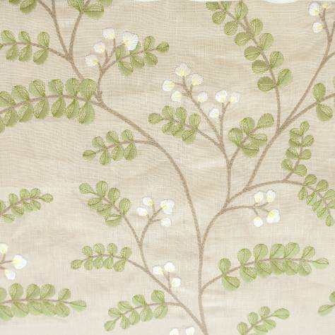 Jane Churchill Blakewater Fabrics Delphine Fabric - Linen/Green - J864F-03 - Image 1
