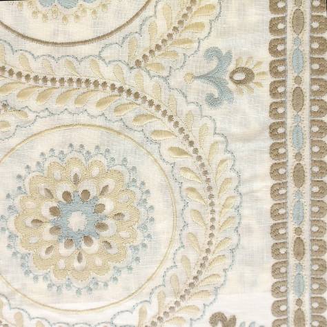 Jane Churchill Blakewater Fabrics Holmewood Fabric - Stone/Aqua - J870F-01 - Image 1