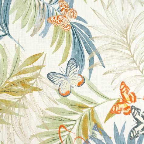 Jane Churchill Blakewater Fabrics Evelyn Fabric - Indigo/Orange - J884F-03 - Image 1