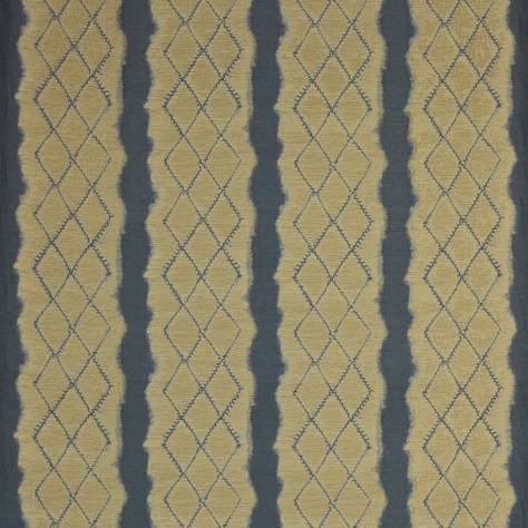 Jane Churchill Atmosphere V Fabrics Inca Fabric - Indigo/Gold - J943F/01 - Image 1