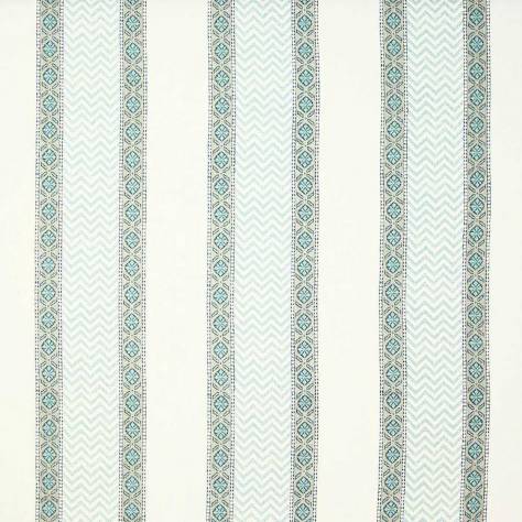 Jane Churchill Indira Fabrics Chari Stripe Fabric - Aqua - J966F-01