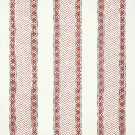 Jane Churchill Indira Fabrics Chari Stripe Fabric - Red - J966F-02 - Image 1