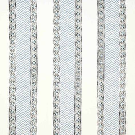 Jane Churchill Indira Fabrics Chari Stripe Fabric - Blue - J966F-03