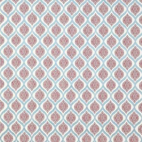 Jane Churchill Indira Fabrics Avani Fabric - Red/Aqua - J967F-01 - Image 1