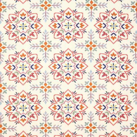 Jane Churchill Indira Fabrics Chintal Fabric - Red/Multi - J969F-02 - Image 1