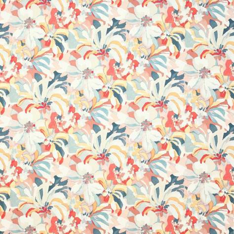 Jane Churchill Indira Fabrics Hot House Fabric - Red/Aqua - J973F-04 - Image 1