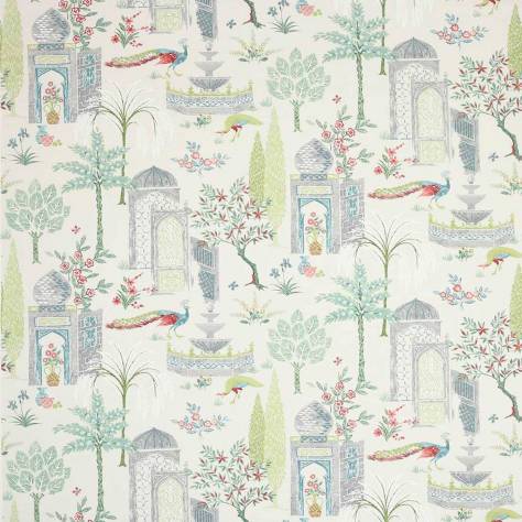 Jane Churchill Indira Fabrics Persian Grove Fabric - Green/Aqua - J979F-01 - Image 1