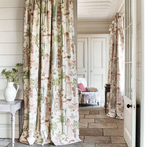 Jane Churchill Indira Fabrics Persian Grove Fabric - Pink/Grey - J979F-02 - Image 3