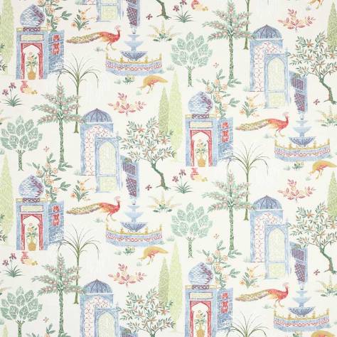 Jane Churchill Indira Fabrics Persian Grove Fabric - Red/Blue - J979F-04 - Image 1
