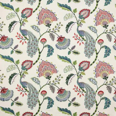 Jane Churchill Azara Fabrics Jaipur Peacock Fabric - Multi - J0060-03 - Image 1