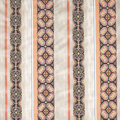 Jane Churchill Azara Fabrics Tapestry Stripe Fabric - Red/Grey - J0062-02 - Image 1
