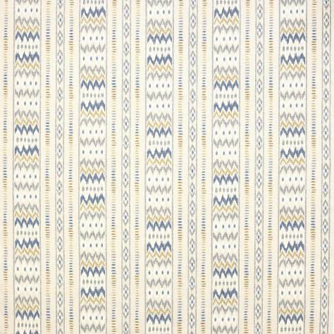 Jane Churchill Azara Fabrics Makai Fabric - Blue/Ochre - J0065-01 - Image 1